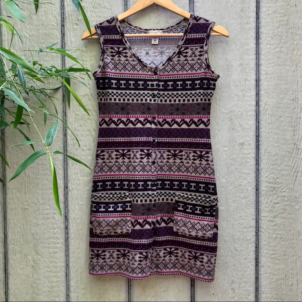 American Rag cardigan tribal print button sweater